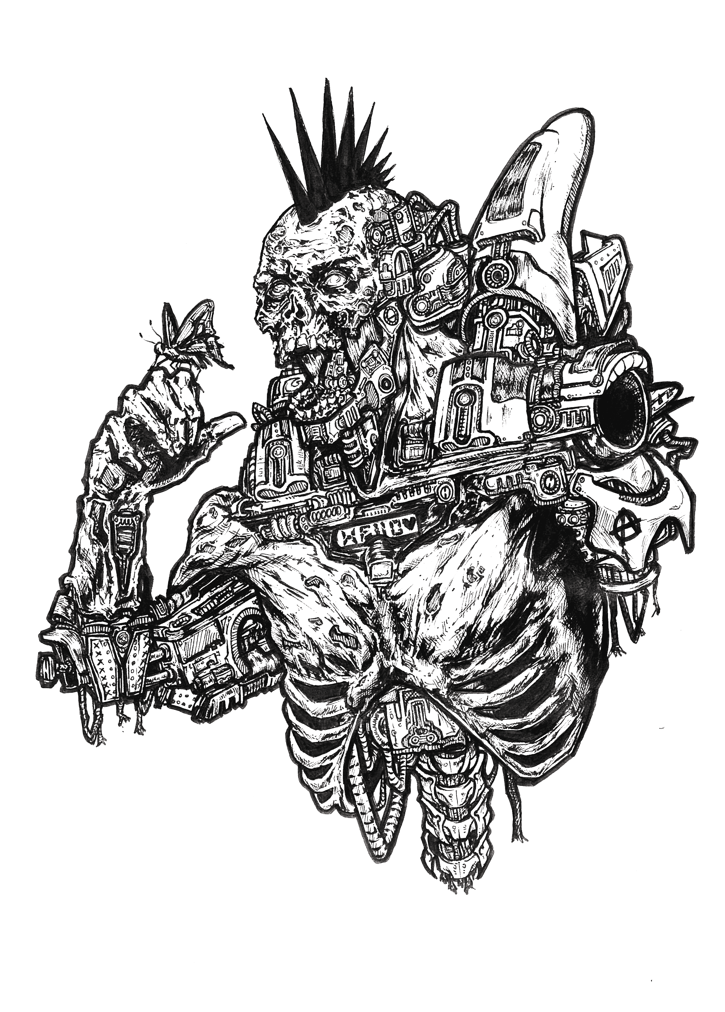 Zombie Butterfly illustration